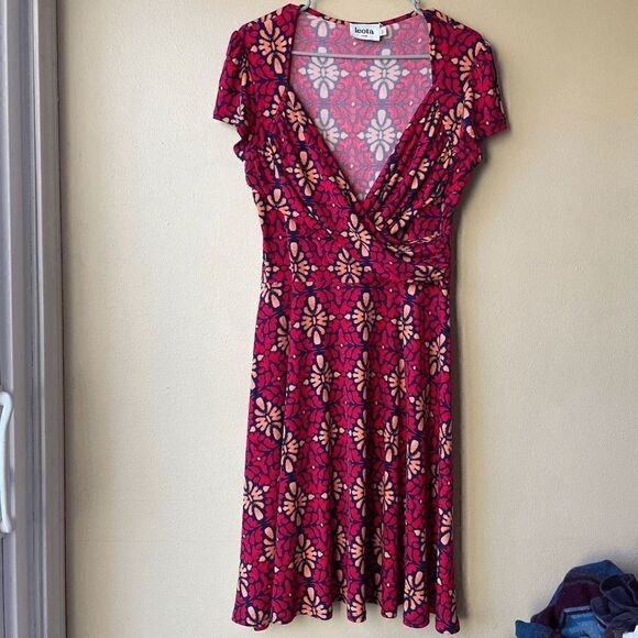 Leota Lula Jersey Printed Dress Size Large - Picture 1 of 2